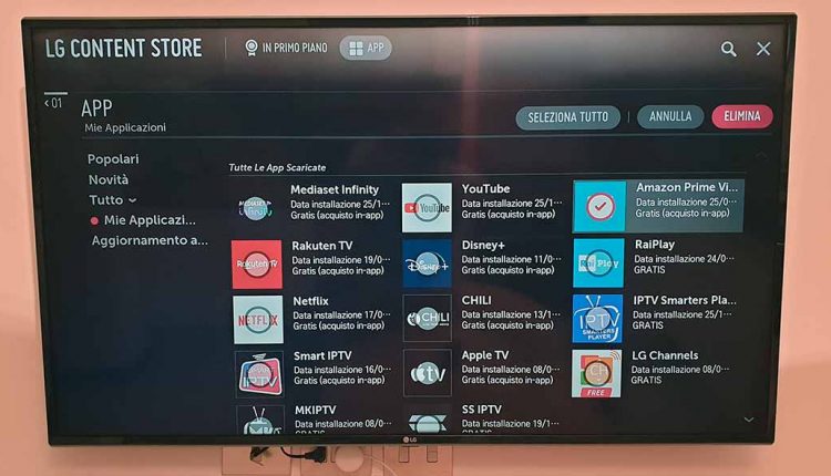 Come disinstallare le APP nelle Smart TV LG con sistema WebOS 2.0