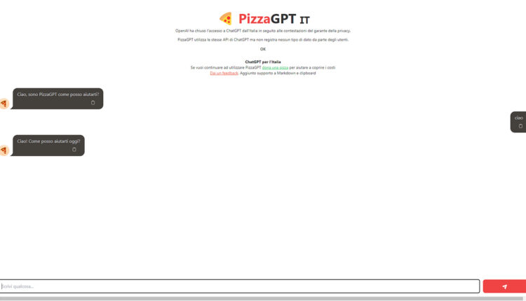 PizzaGPT: L’alternativa tutta italiana che contrasta il blocco di ChatGPT | GiovaTech