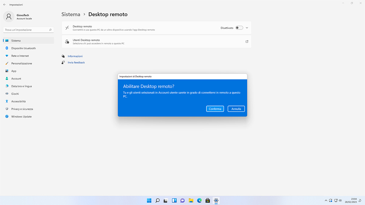 Come abilitare il Desktop Remoto in un sistema operativo Windows | GiovaTech